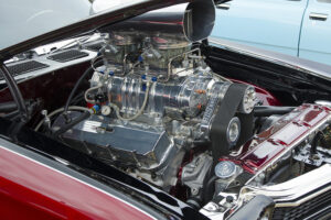 American Muscle Car Engine at Isle of Wight Classic Car Show 2016